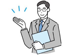 勧めている男性のイラスト